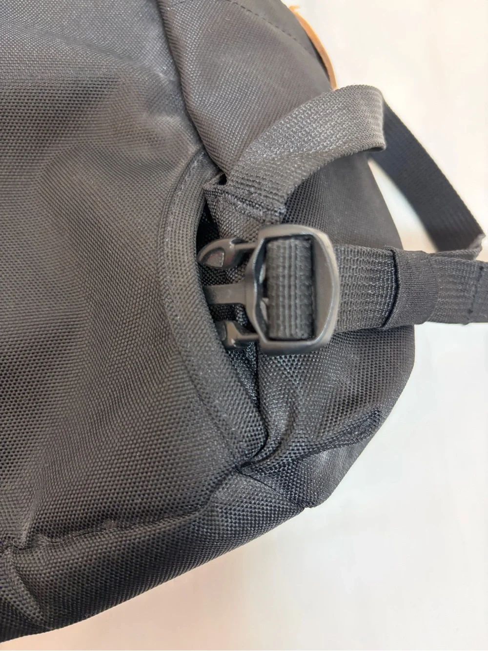 Eddie Bauer Black Canvas Tote Bag Brown Accent Handles - converts to a back pack